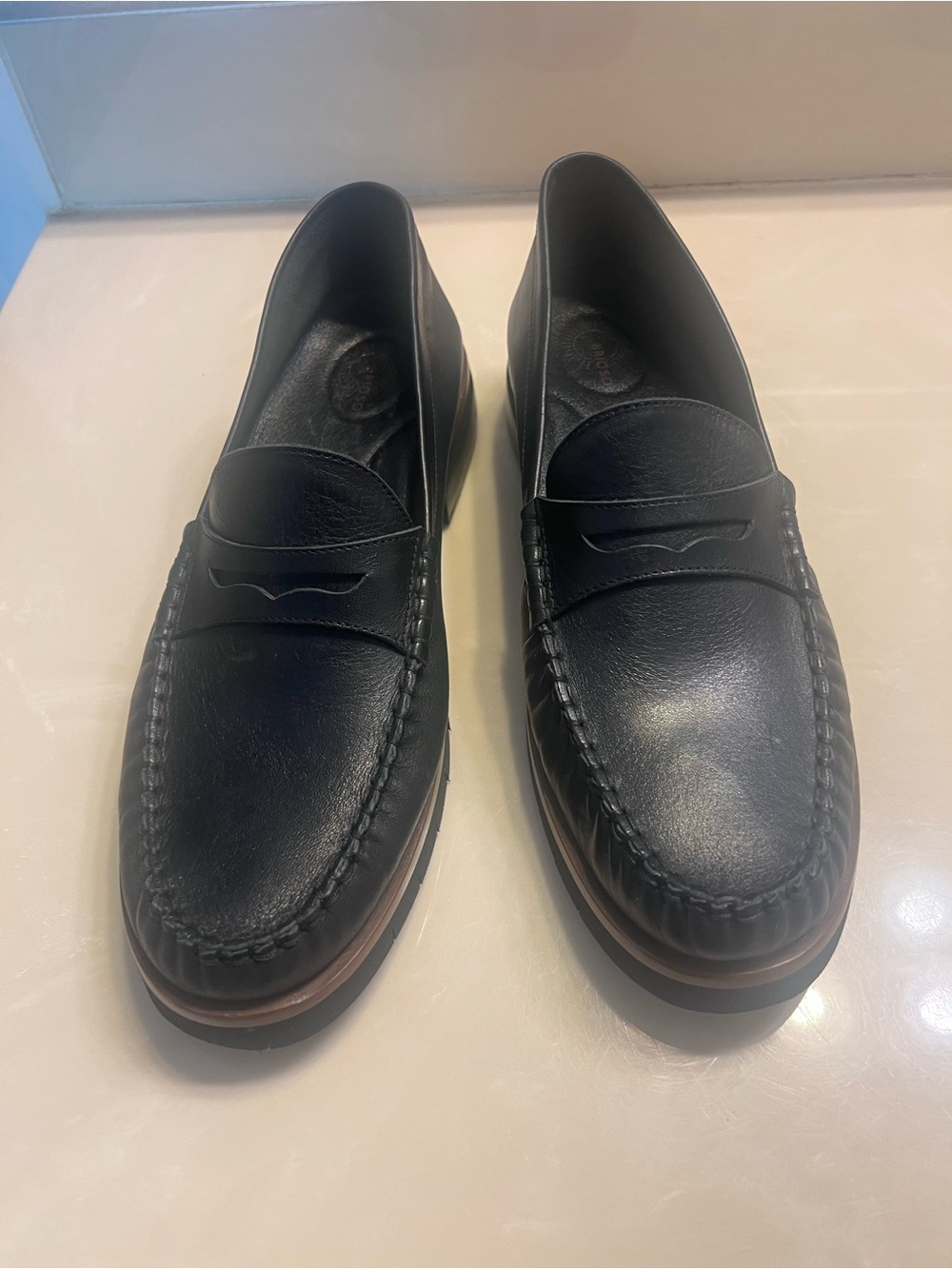 Brioso comfort black leather penny loafers size 11